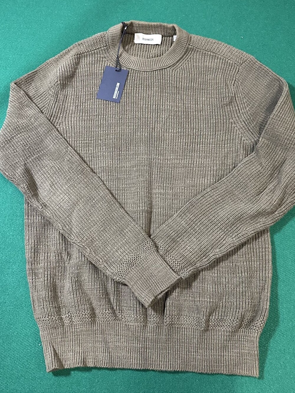 Buck Mason Dark Tanker Seafarer Cotton Rib Sweater Sz M NWI MSRP 148 [EC33]